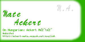 mate ackert business card